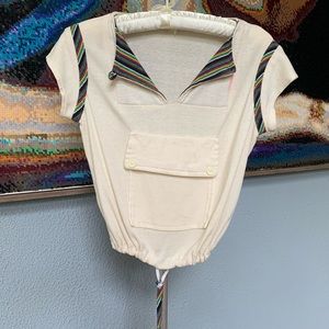 Vintage 80s crop rainbow top